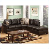 Poundex Bobkona U-Design Bonded Leather 3-Piece Sectional in Felicity Espresso