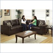 Poundex Bobkona U-Design Bonded Leather 3-Piece Sectional in Glamour Espresso
