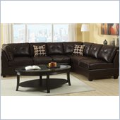 Poundex Bobkona U-Design Bonded Leather 2-Piece Sectional in Halcyon Espresso