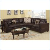 Poundex Bobkona U-Design Bonded Leather 3-Piece Sectional in Lissome Espresso