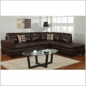 Poundex Bobkona U-Design Bonded Leather 3-Piece Sectional in Lush Espresso