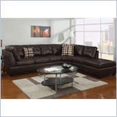 Poundex Bobkona U-Design Bonded Leather 3-Piece Sectional in Pastiche Espresso