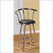 Poundex 24 Swivel Bar Stools in Black/Silver Color (Set of 2)