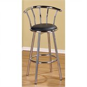 Poundex 29 Swivel Bar Stools in Black/Silver Color (Set of 2)