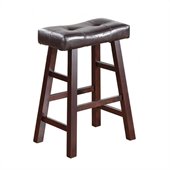 Poundex Country Series Counter Stool in Dark Cherry Finish (Set of 2)