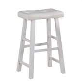 Poundex Electrik Series 30 Bar Chair in White (Set of 2)