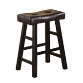 Poundex Country Series 24 Counter Stool in Espresso Finish (Set of 2)