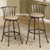 Poundex Sophia Swivel Barstool Adjustable Height (Set of 2)
