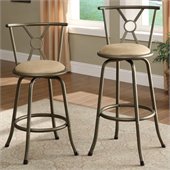 Poundex Glow Swivel Barstool Adjustable Height (Set of 2)