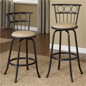 Poundex Eaden Swivel Barstool Adjustable Height (Set of 2)