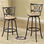 Poundex Rector Swivel Barstool Adjustable Height (Set of 2)