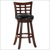 Poundex Retro Flair Adjustable Swivel Barstool in Dark Brown