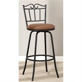 Poundex Adjustable Swivel Barstool in Black