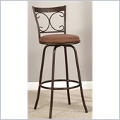 Poundex Adjustable 24 or 29 Swivel Barstool in Dark Champagne