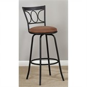 Poundex Adjustable 24 or 29 Swivel Barstool in Black