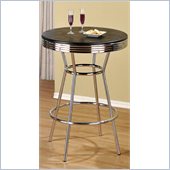 Poundex Retro Bar Table, Metal Chrome