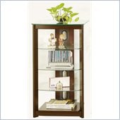 Poundex 5-Tier Glass Top Media Shelf in Chocolate