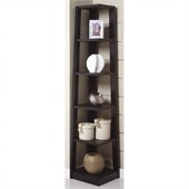 Poundex Corner Bookcase in Black