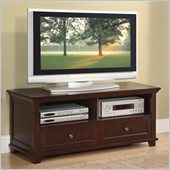 Poundex Two Drawer TV Stand in Brown Hue