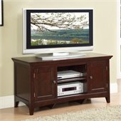 Poundex Double Shelf TV Stand in Brown Hue