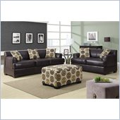 Poundex Benford Faux Leather Sectional in Dark Chocolate