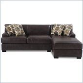 Poundex Benford Faux Leather Chaise-Love Sectional in Dark Coffee