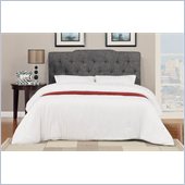Poundex Queen Faux Linen Headboard in Ash Black