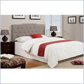 Poundex Queen Faux Linen Headboard in Slate
