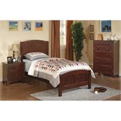 Poundex 3 Piece Kids Twin Size Bedroom Set in Dark Oak Finish