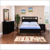 Poundex 4-Piece Youth Full Bedroom Set in Black