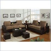 Poundex 5-Piece Living Room Set in Saddle Finish