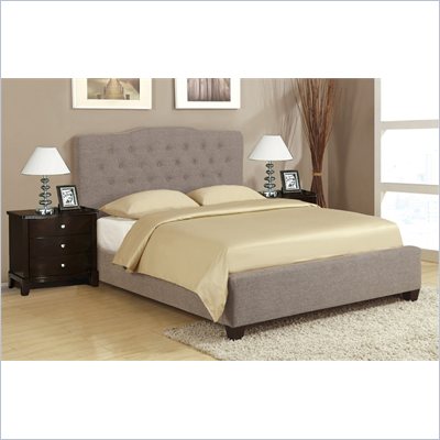 Poundex 3-Piece Faux Linen Bedroom Set in Dark Brown