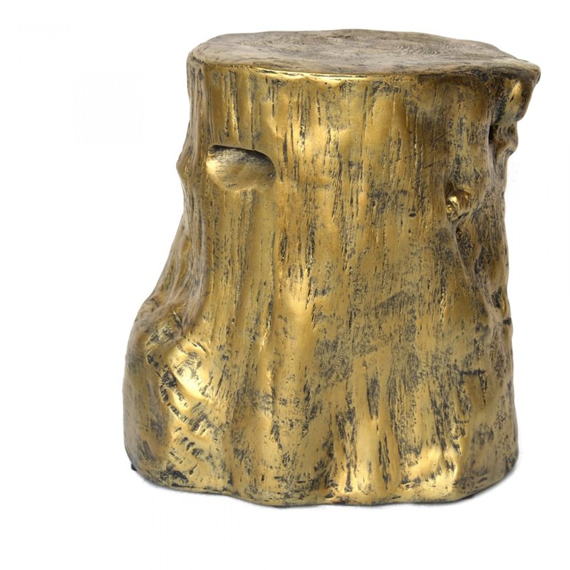 Moe's Log Ceramic Log Stool in Gold