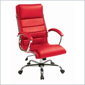 INSPIRED by Bassett Ellis Executive Chair In Red With Chrome Finish