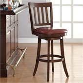 INSPIRED by Bassett Mission Bar Stool In Crimson Red Finish