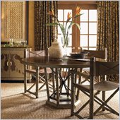 Henry Link Safari Dining Table in Rosewood and Linen Crackle