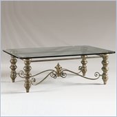 Henry Link Palazzo Silver Cocktail Table with Glass Top