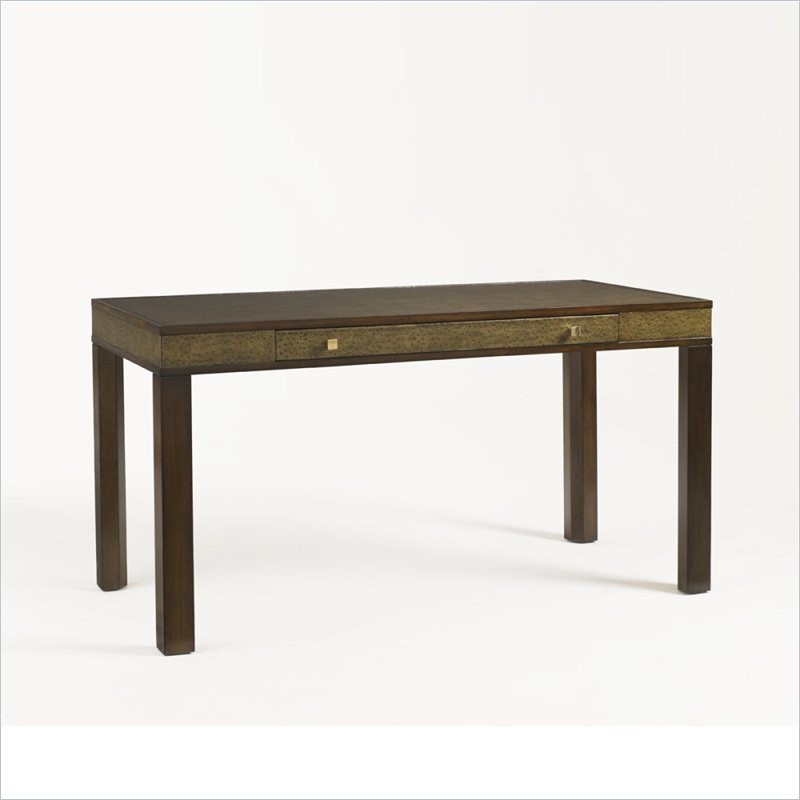 Aquarius Messina Desk in Golden Brown Shagreen Ostrich Top