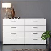 Tvilum Austin 8 Drawer Double Dresser in White