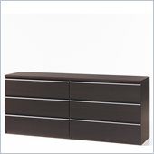 Tvilum Tucson 6 Drawer Double Dresser in Coffee