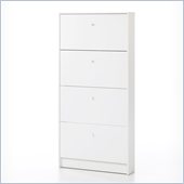 Tvilum Springfield 4 Compartment Shoe Cabinet in White