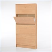 Tvilum Springfield 4 Compartment Shoe Cabinet in Beech
