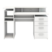 Tvilum Whitman Plus Four Drawer Computer Desk in White