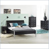 Tvilum Vancouver 4 Piece Bedroom Set in Black Woodgrain