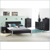Tvilum Vancouver 5 Piece Bedroom Set in Black Woodgrain
