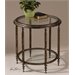 Uttermost Leilani Round Accent Table in Antique Gold and Gray
