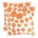 Safavieh Aubrey Pillow 18-inch Decorative Pillows in Orange (Set of 2)