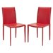 Safavieh Ken Iron and Leather Kd  Dining Chair in Red (set of 2)