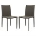Safavieh Eloise Iron and Leather Dining Chair in Grey (set of 2)