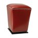 Safavieh James Beech Wood Leather Ottoman in Red (Set of 2)